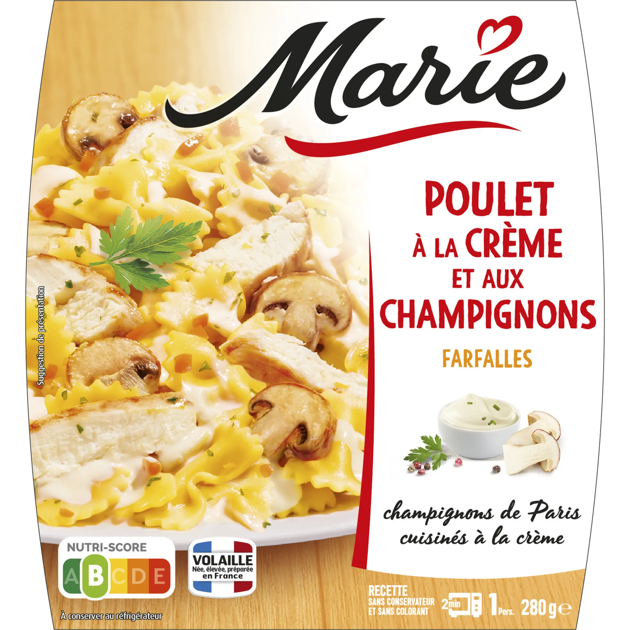 MARIE Poulet à la crème et aux champignons sans couverts