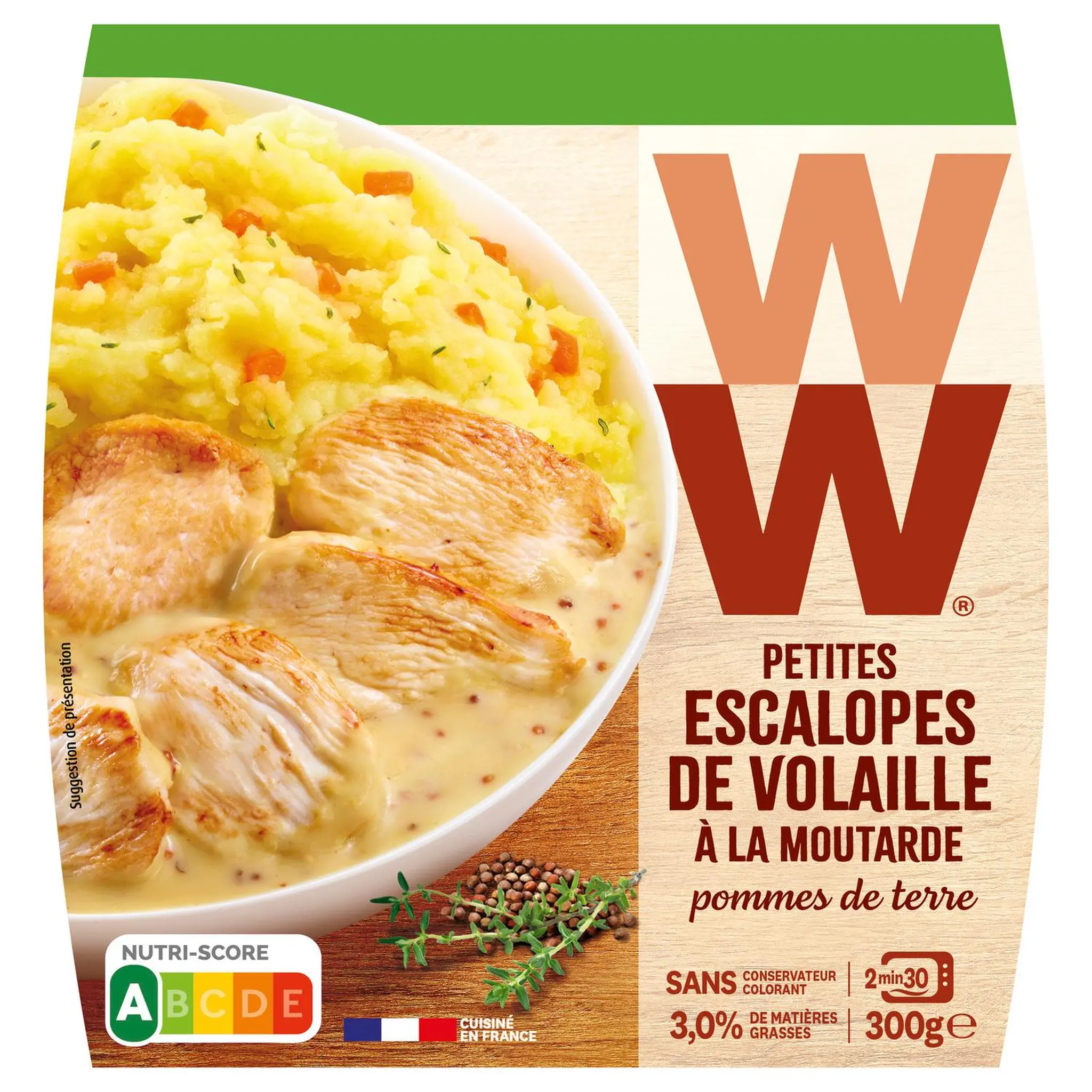 WEIGHT WATCHERS Petites escalopes de volaille à la moutarde et pommes de terre