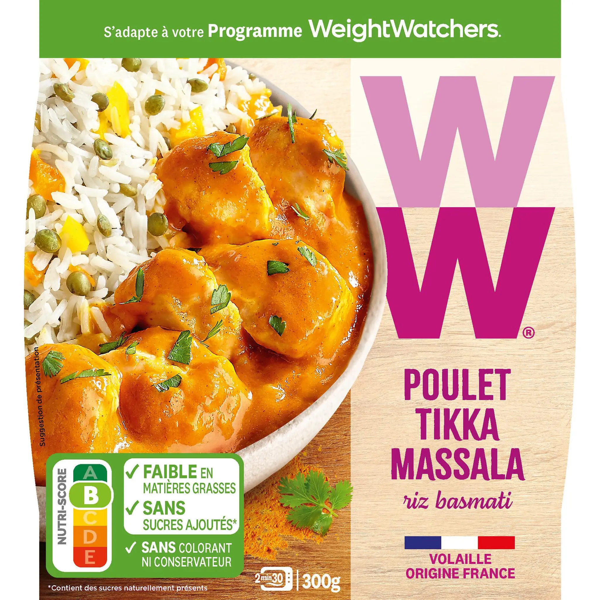 WW Poulet tikka massala et riz basmati