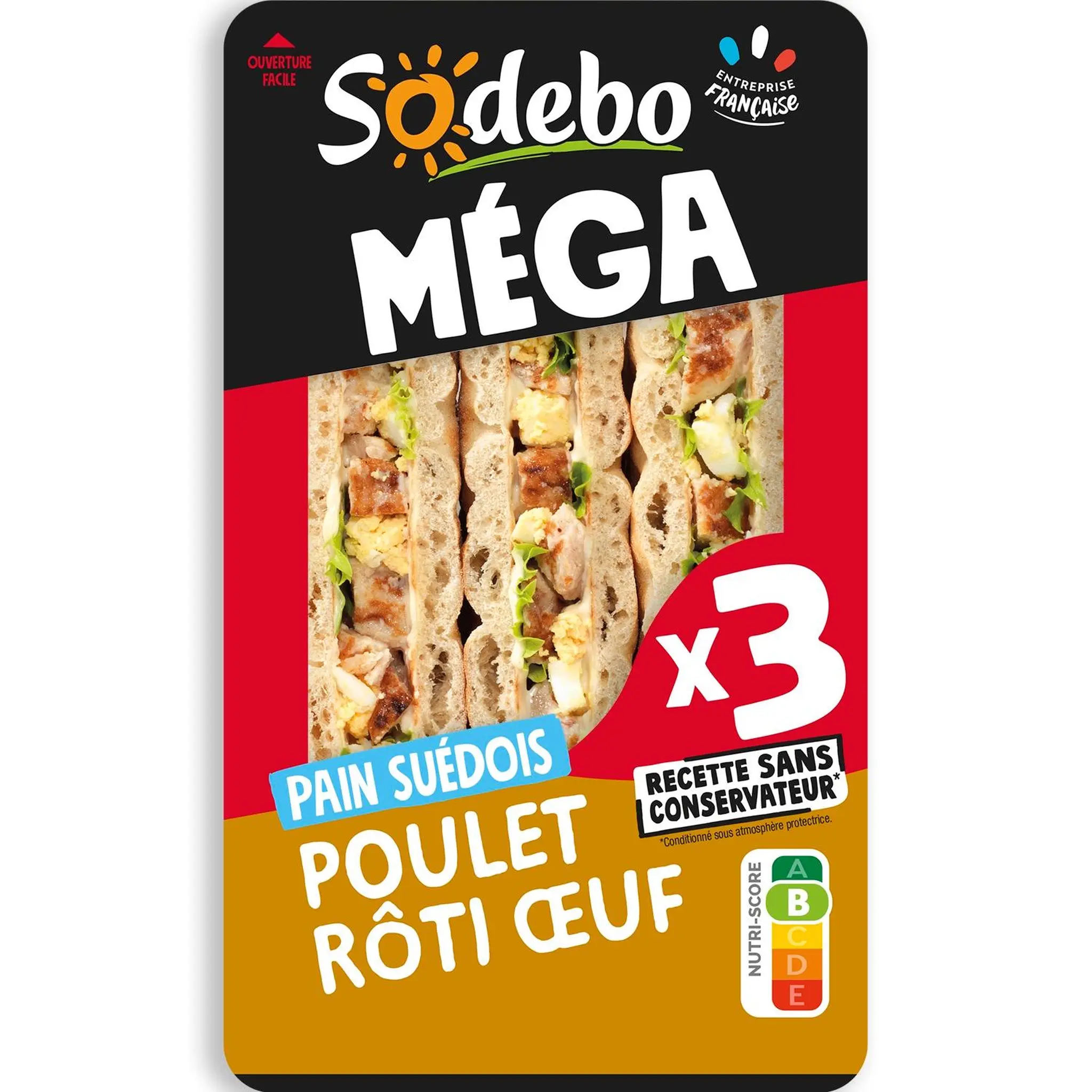 SODEBO Sandwich mega club suédois poulet œuf