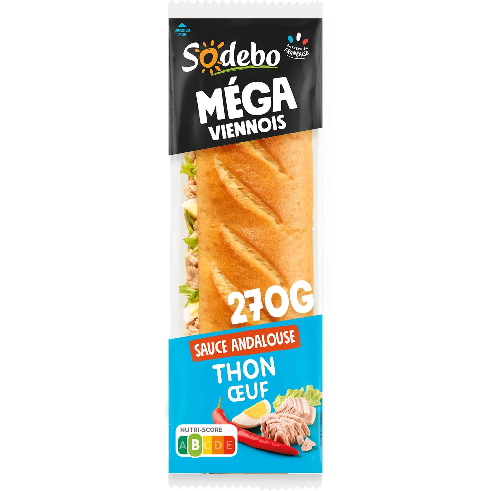 SODEBO Sandwich méga viennois thon oeuf sauce andalouse