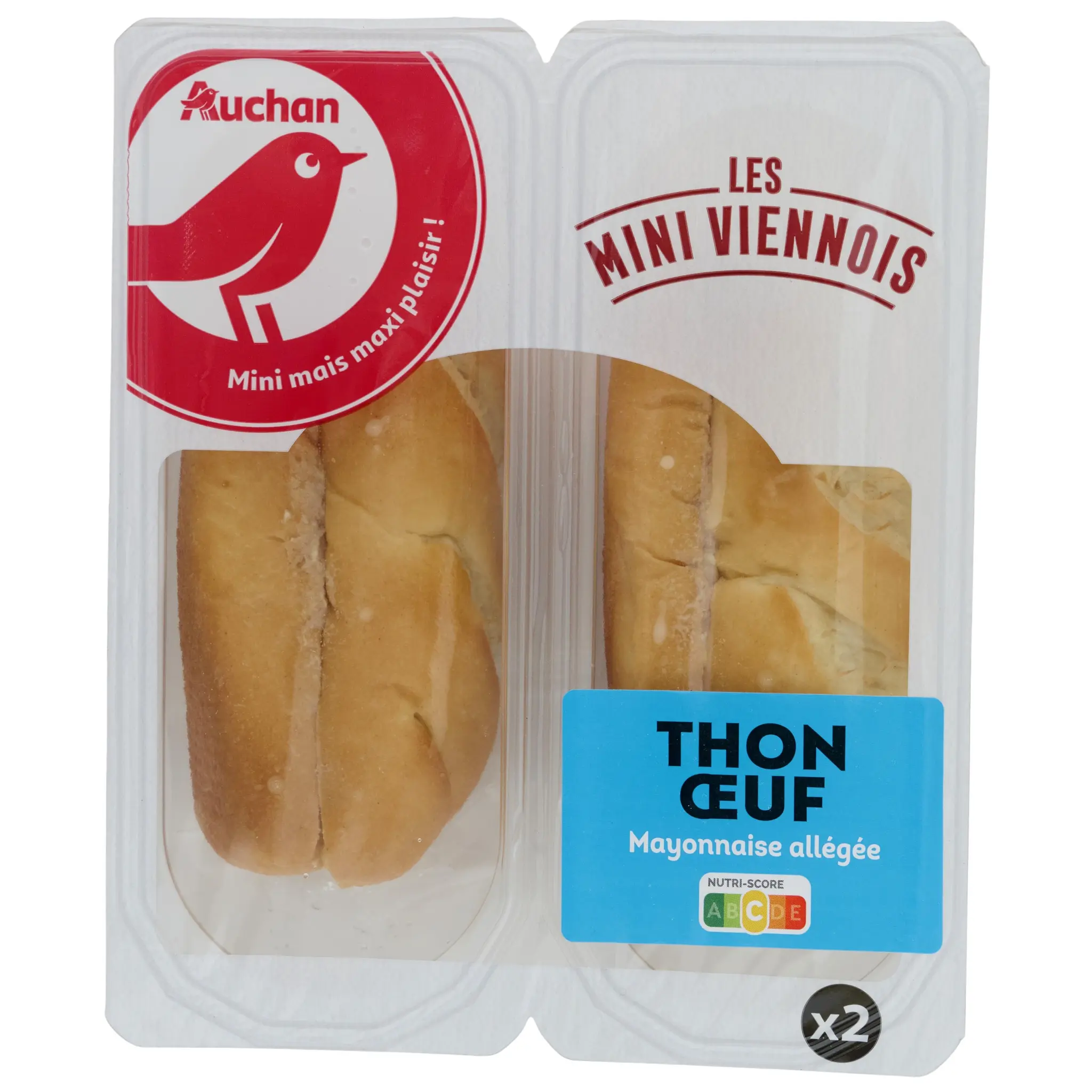 AUCHAN Mini sandwich viennois thon oeuf mayonnaise allégée