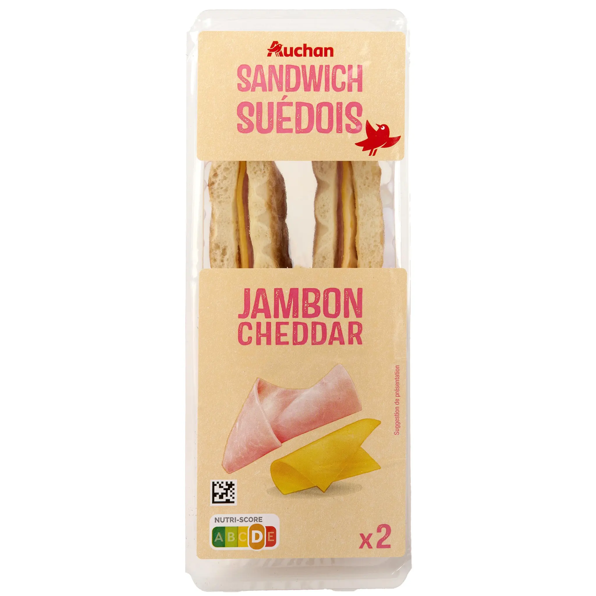 AUCHAN Sandwich suédois jambon cheddar