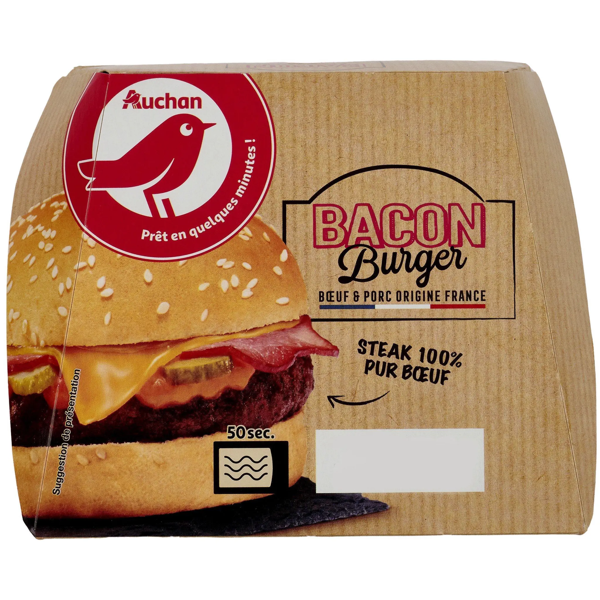 AUCHAN Burger au bacon