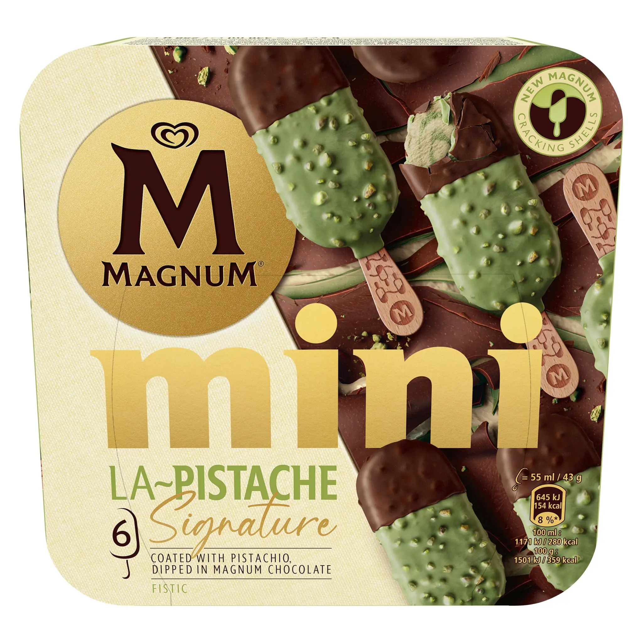 MAGNUM Bâtonnets glacés pistache chocolat au lait