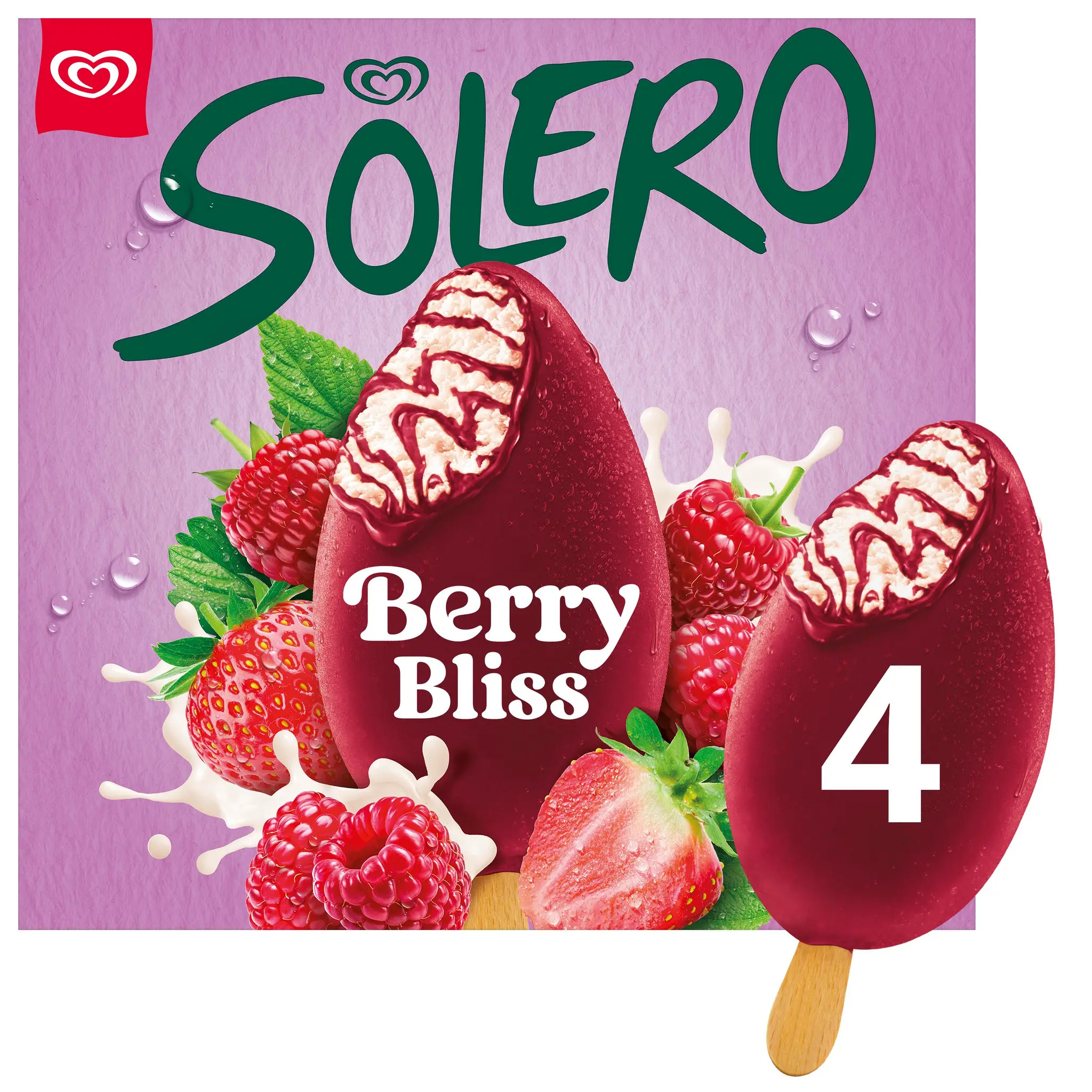 SOLERO Bâtonnets glacés vanille framboise fraise