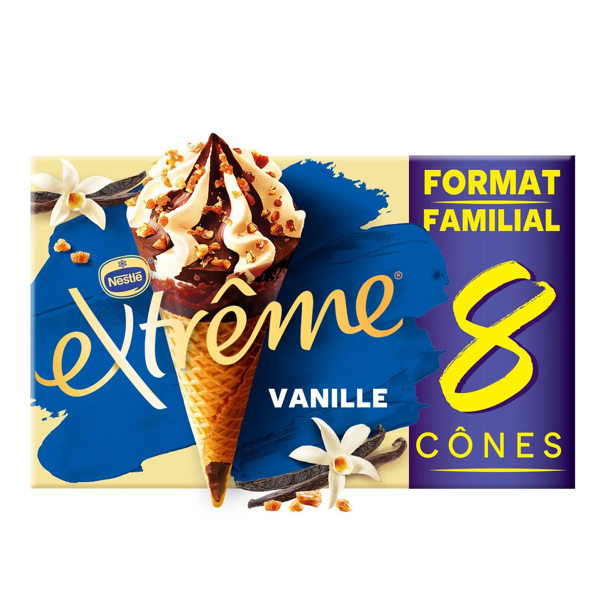 EXTREME Cônes glacés vanille pépites de nougatine