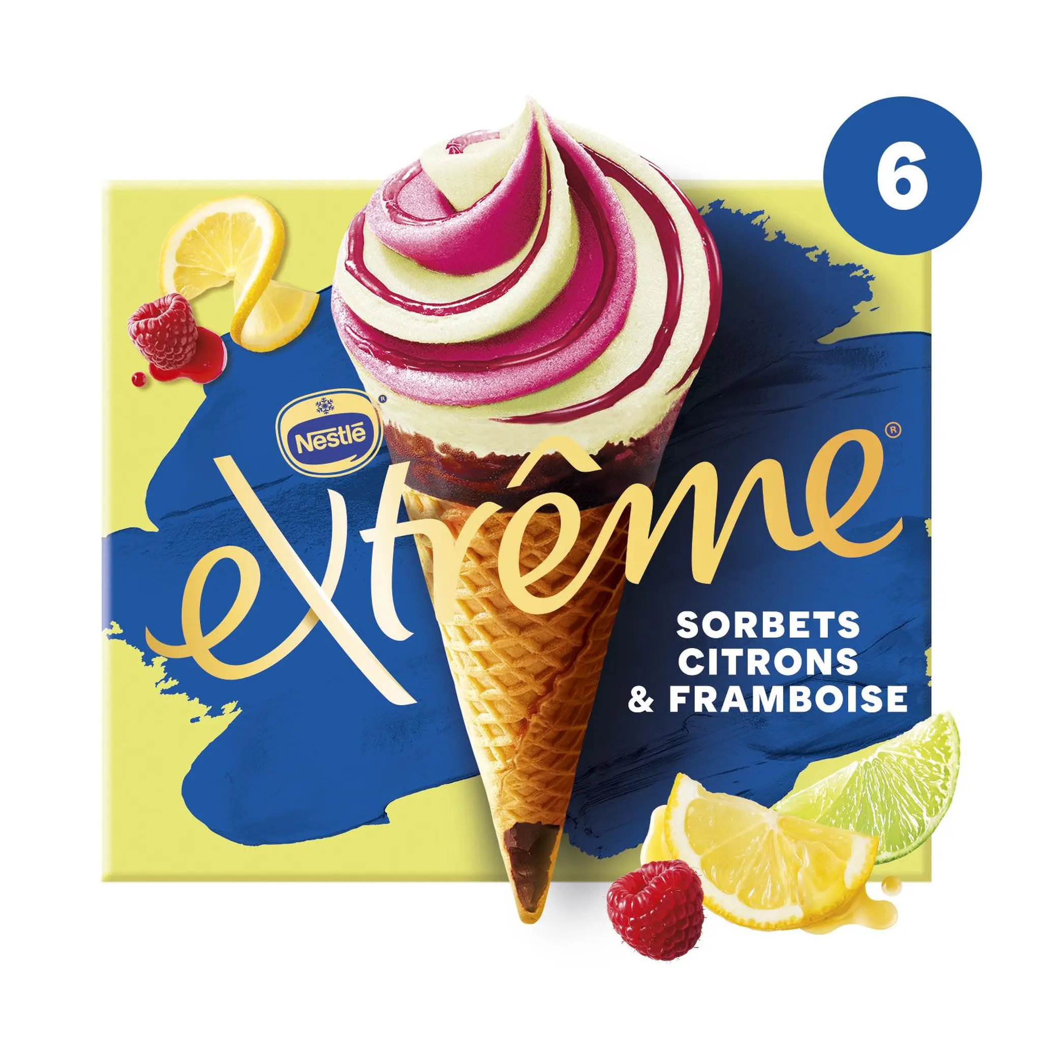 EXTREME Cônes glacés sorbet citron framboise