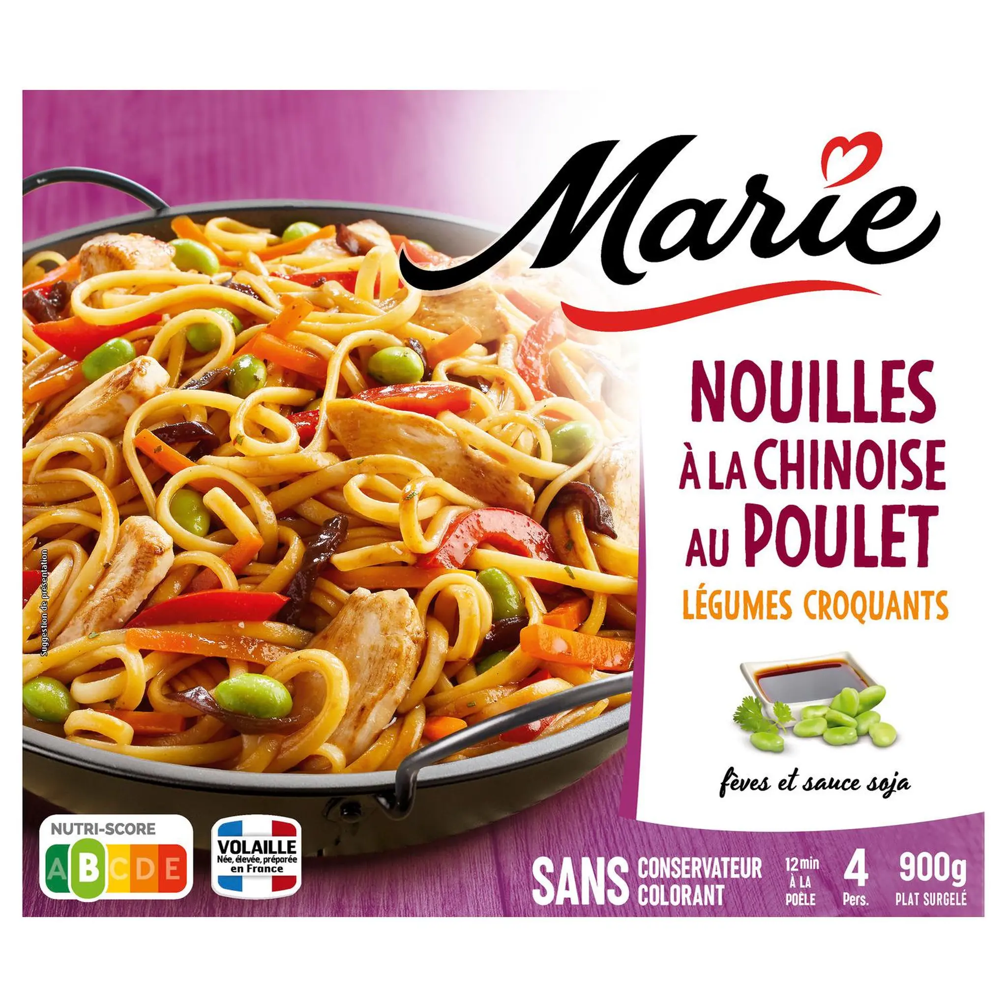 MARIE Nouilles à la chinoise au poulet et légumes croquants sauce soja