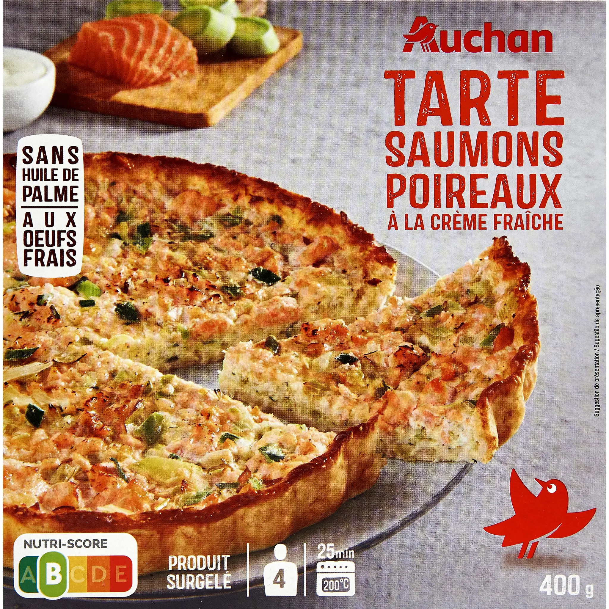 AUCHAN Tarte au saumon et poireaux