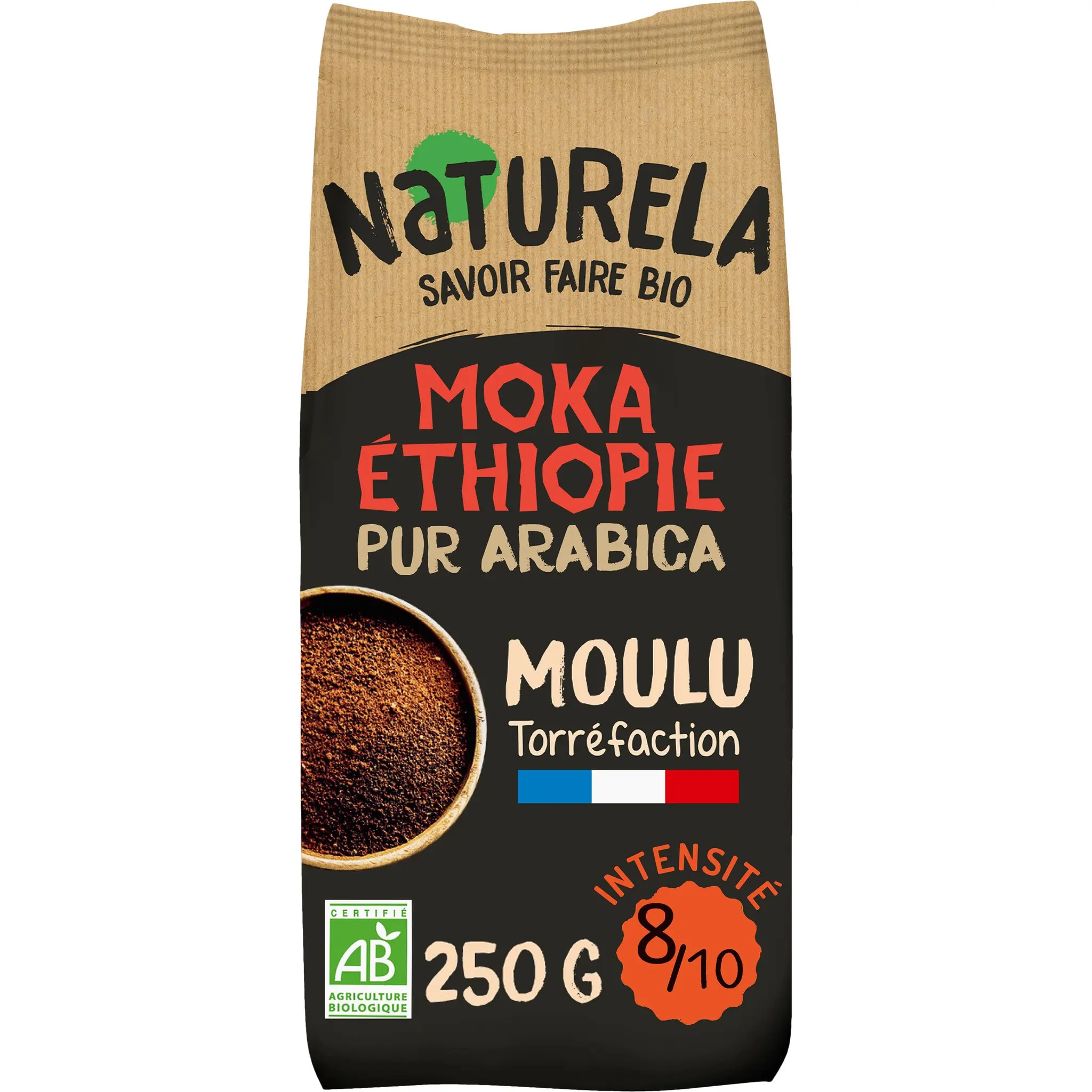 NATURELA Café bio moulu Moka intensité 8