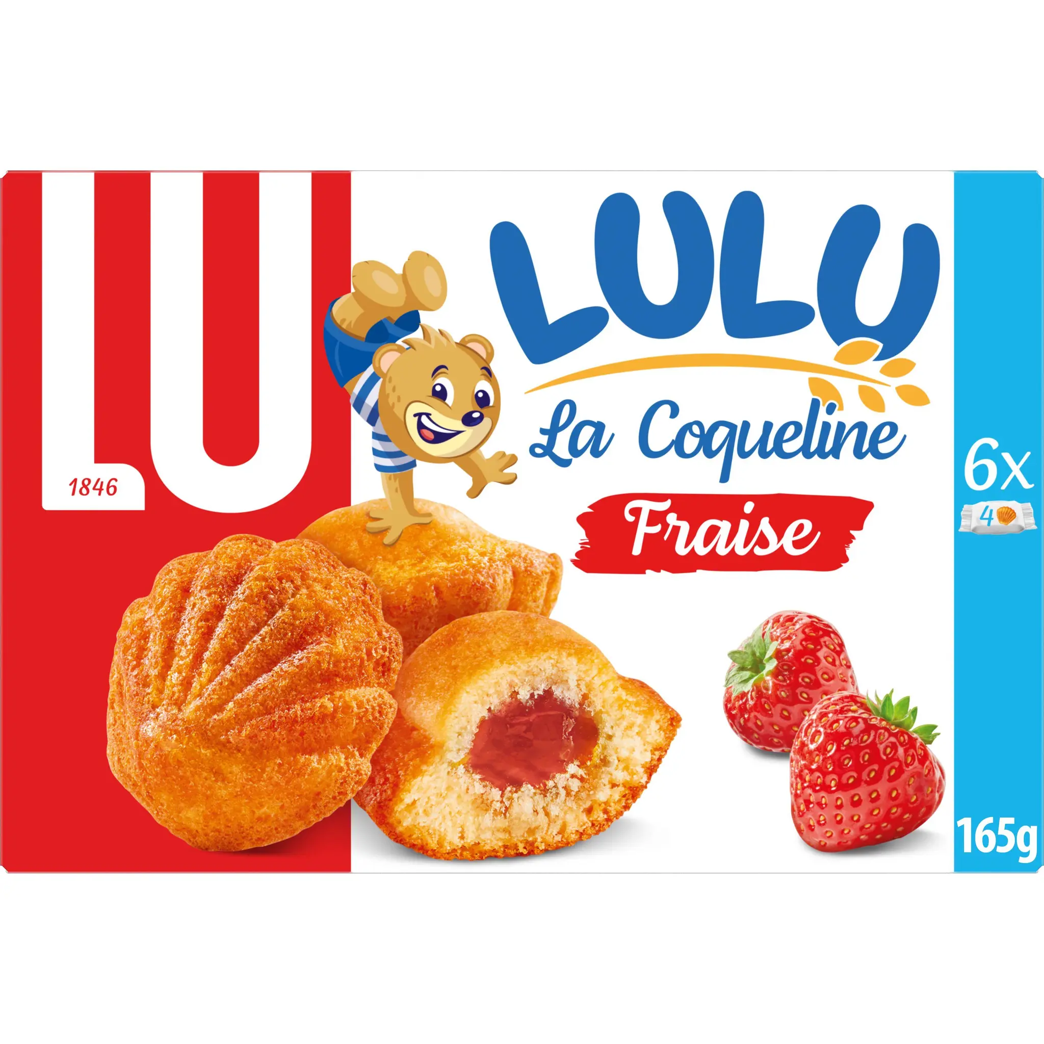 LU Lulu La Coqueline gâteaux fourrés à la fraise sachets fraîcheur
