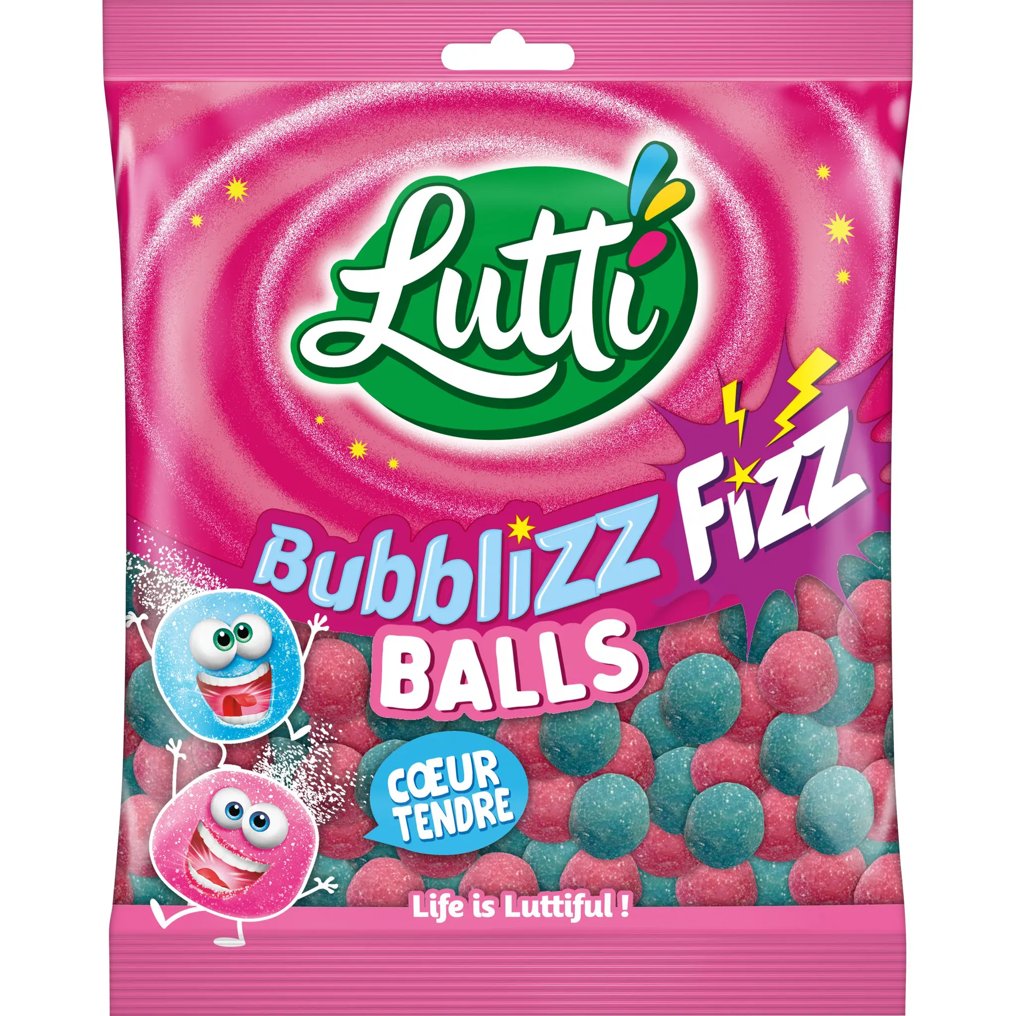 LUTTI Bonbons gélifiés Bubblizz aromatisés