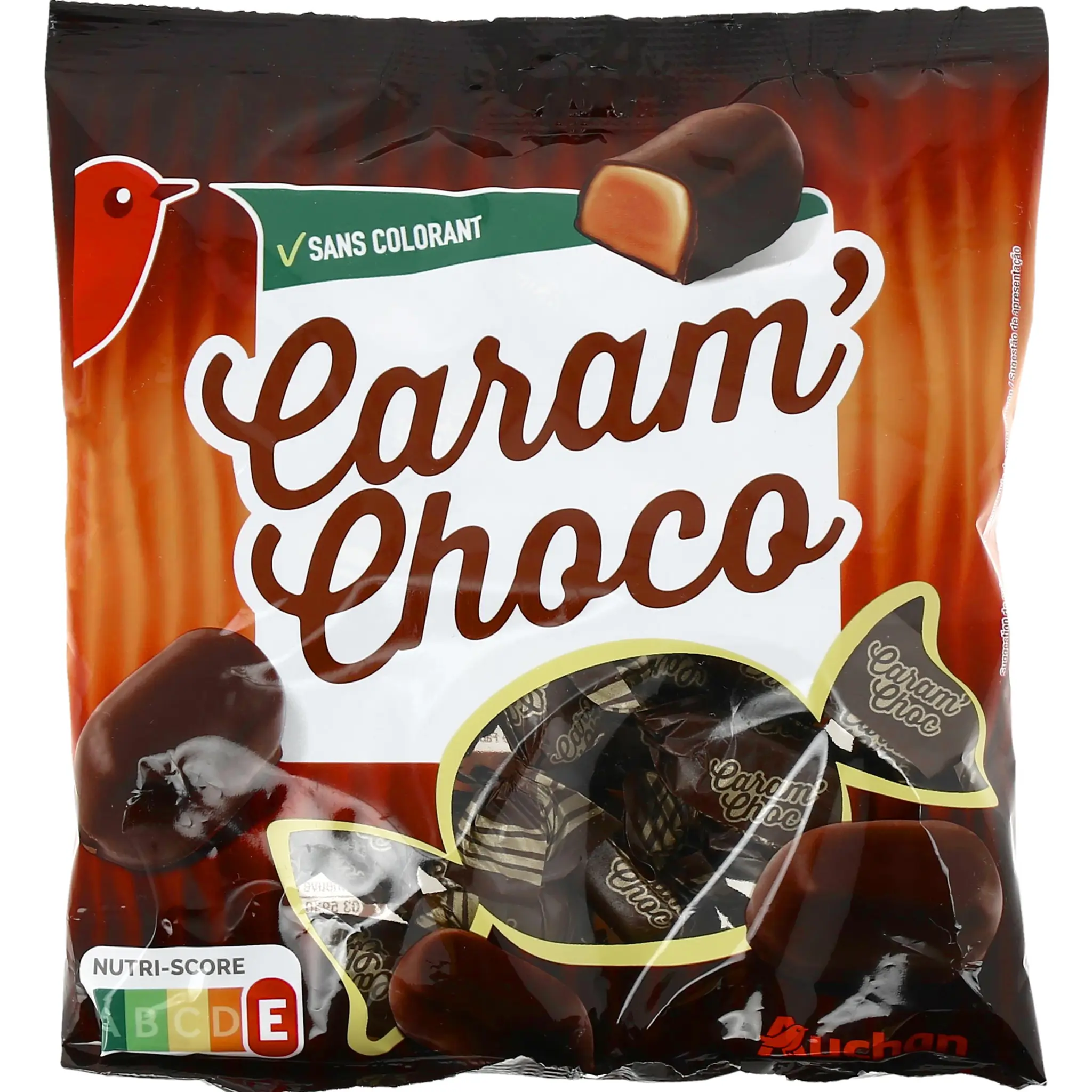 AUCHAN Caram'choc bonbons au chocolat fourrés au caramel