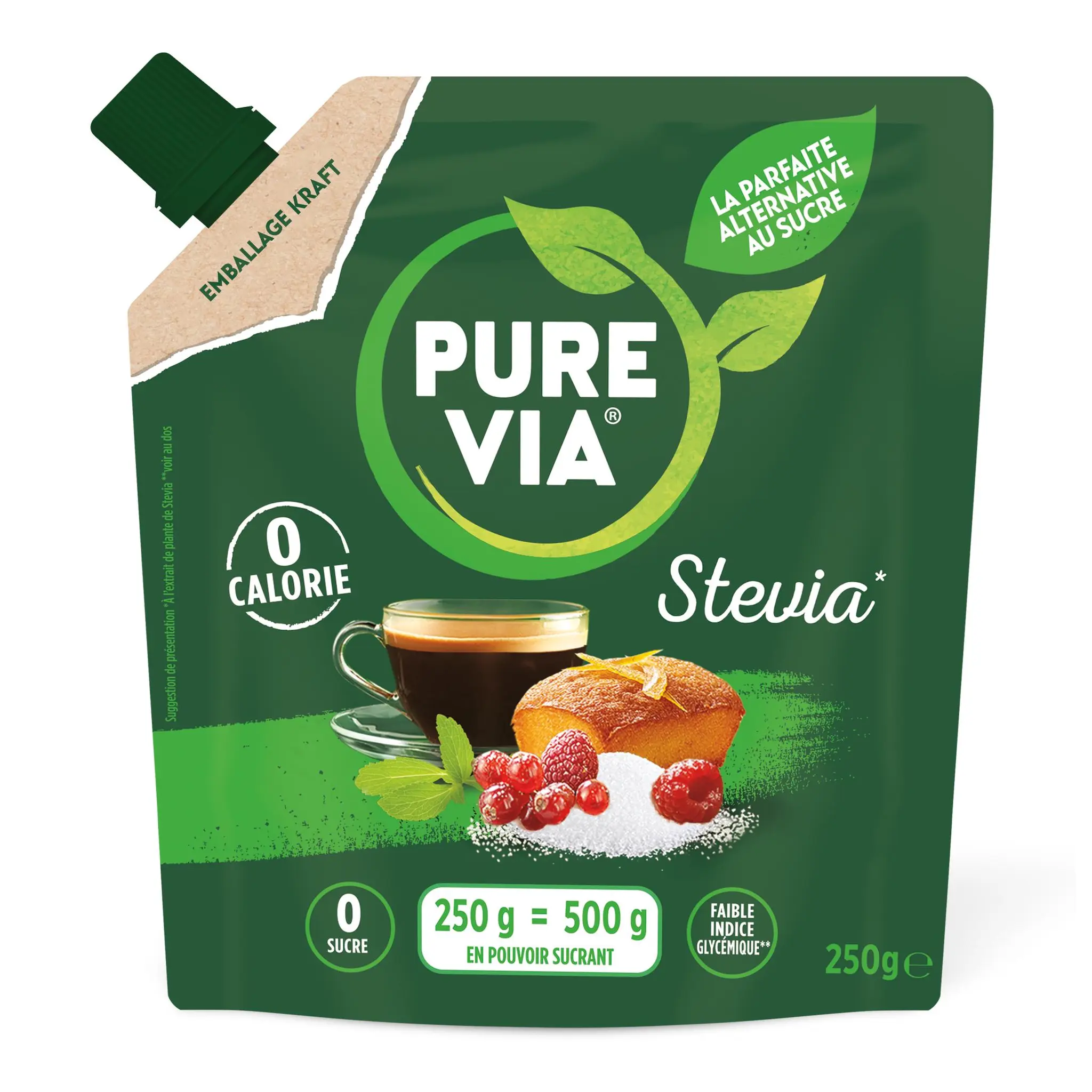 PURE VIA Stévia édulcorant en poudre 0 sucre 0 calorie