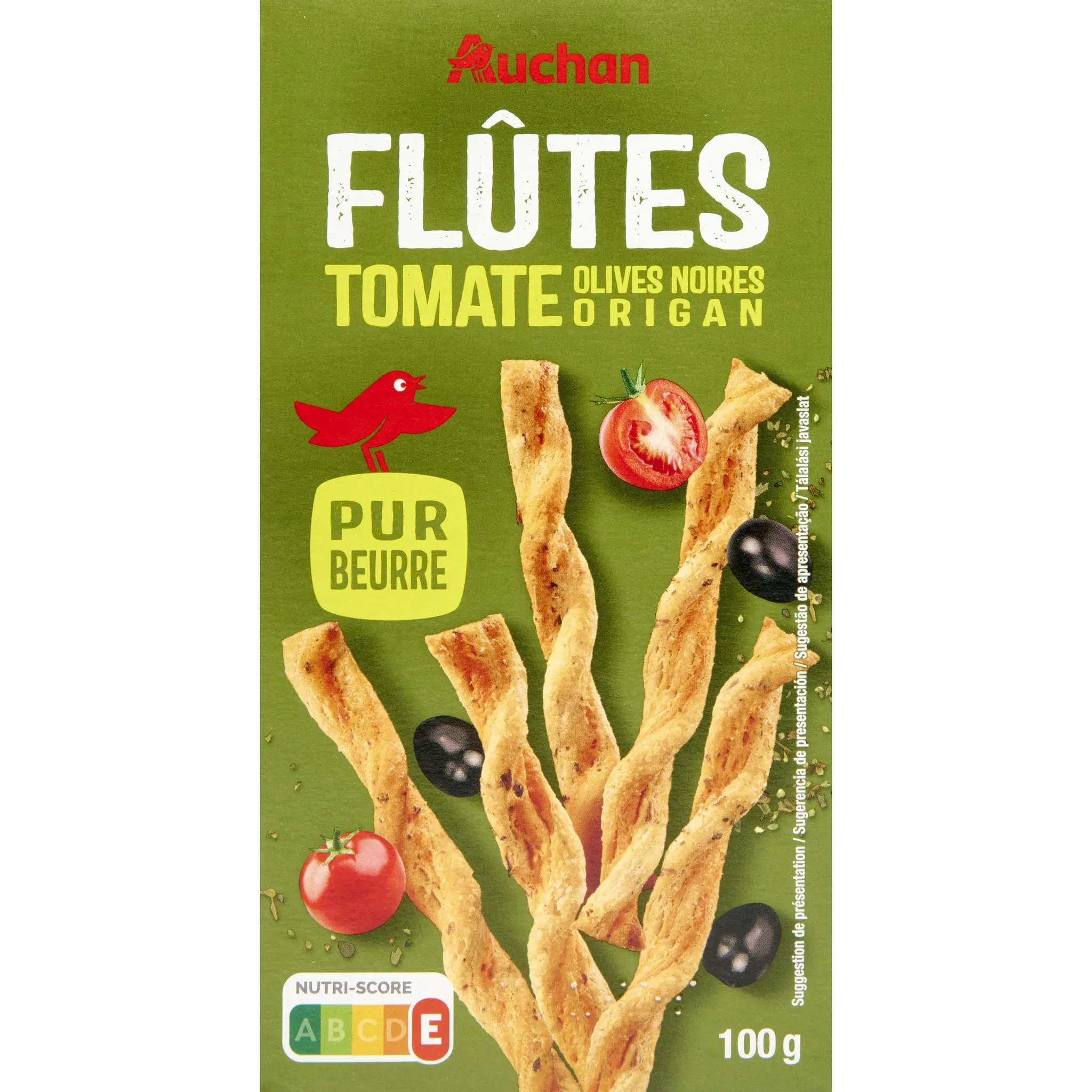 AUCHAN Flûtes tomate olive origan