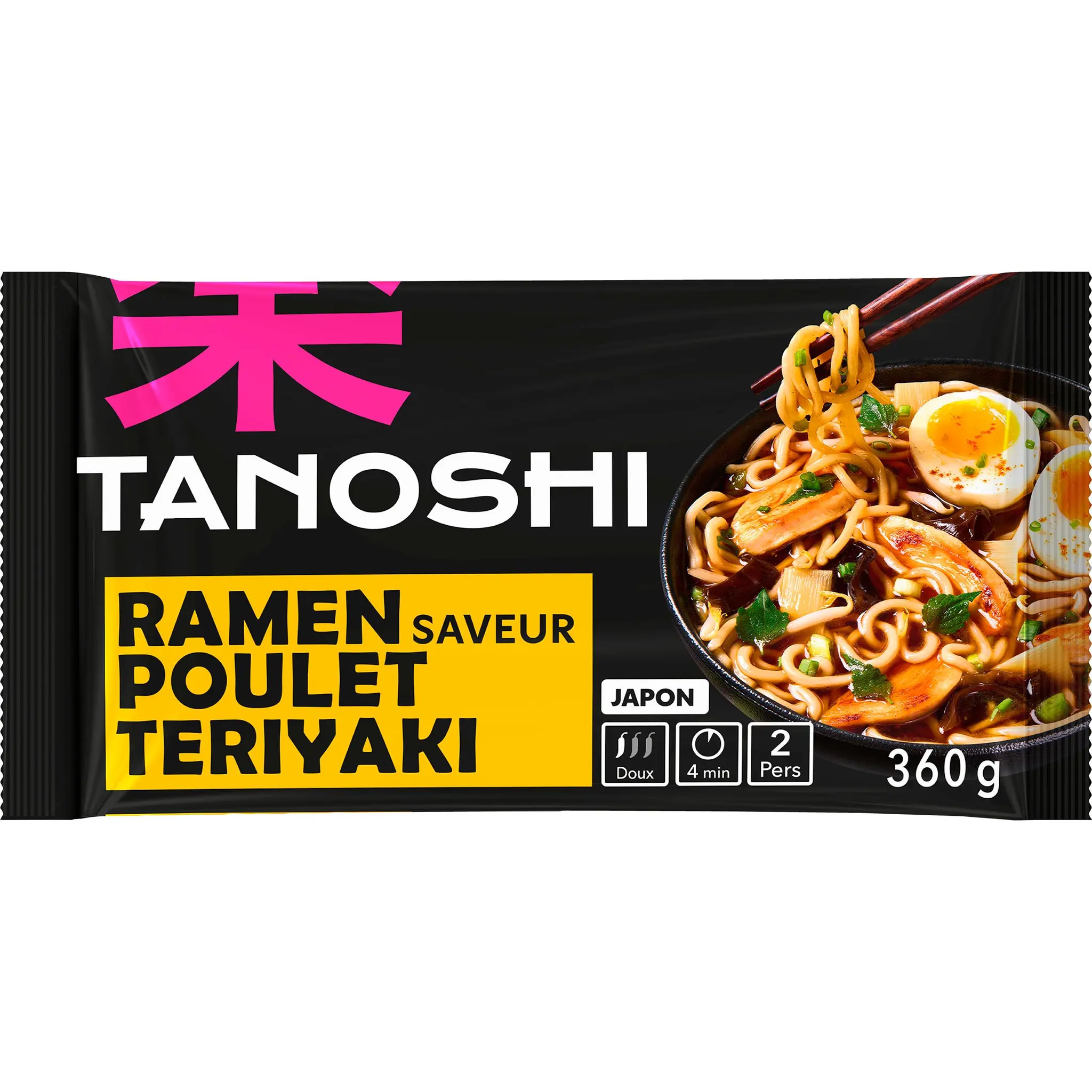 TANOSHI Ramen nouilles asiatiques précuites saveur poulet teriyaki sachet