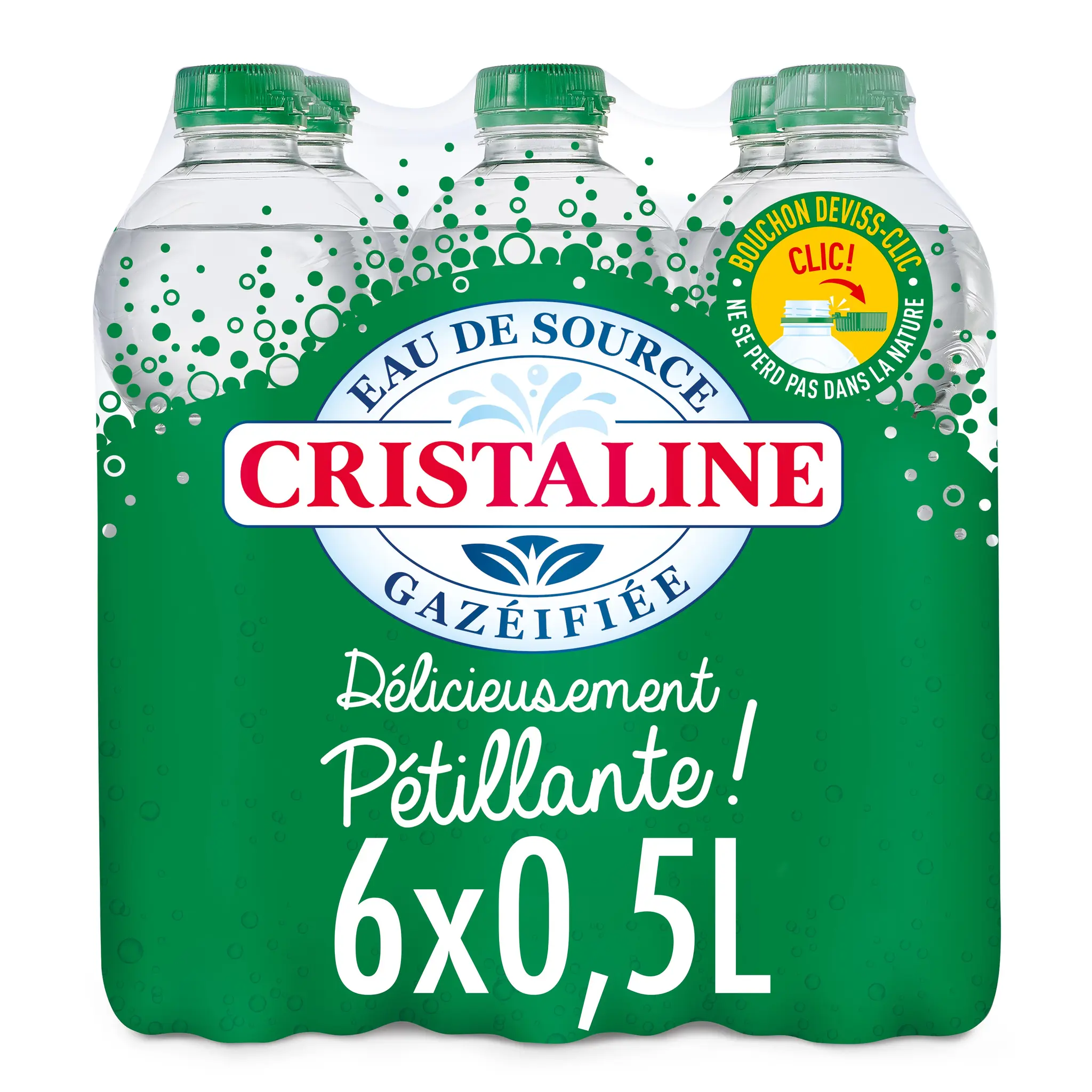 CRISTALINE Eau de source gazeuse bouteilles