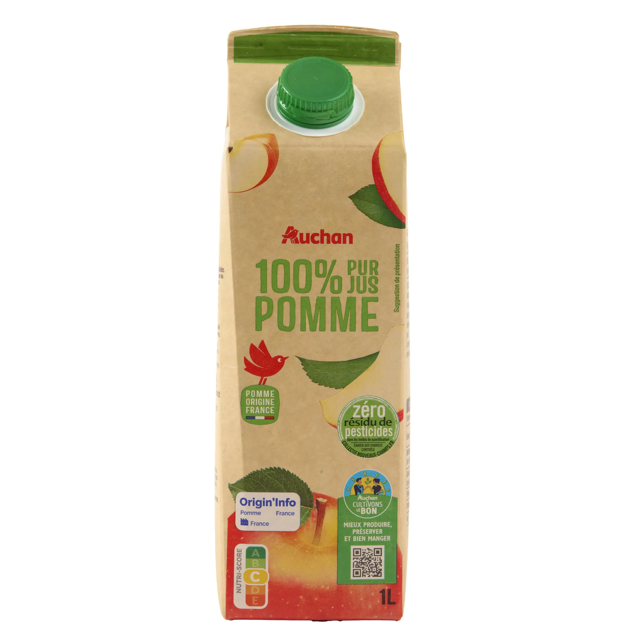AUCHAN CULTIVONS LE BON Pur jus de pomme