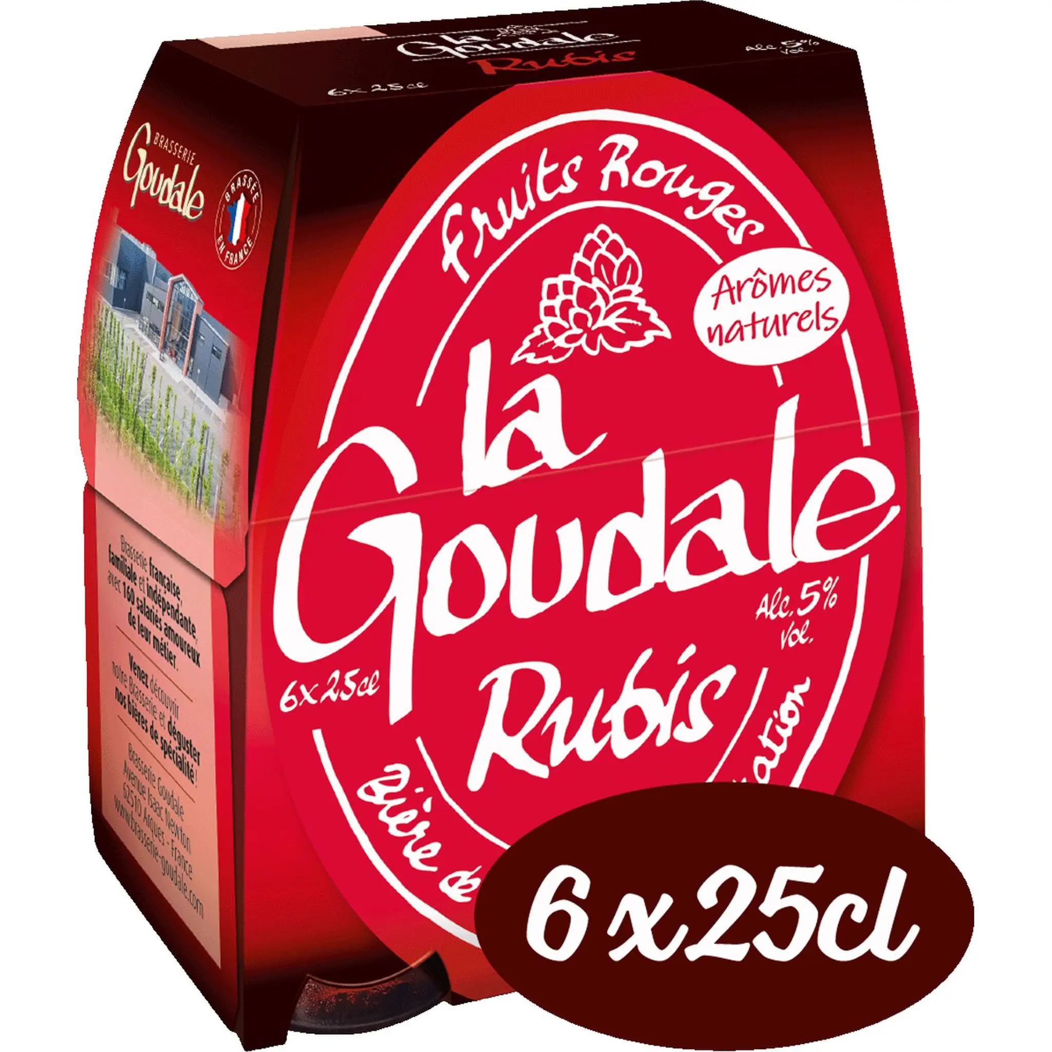 LA GOUDALE Bière rubis aromatisée aux fruits rouges 5% pack bouteilles