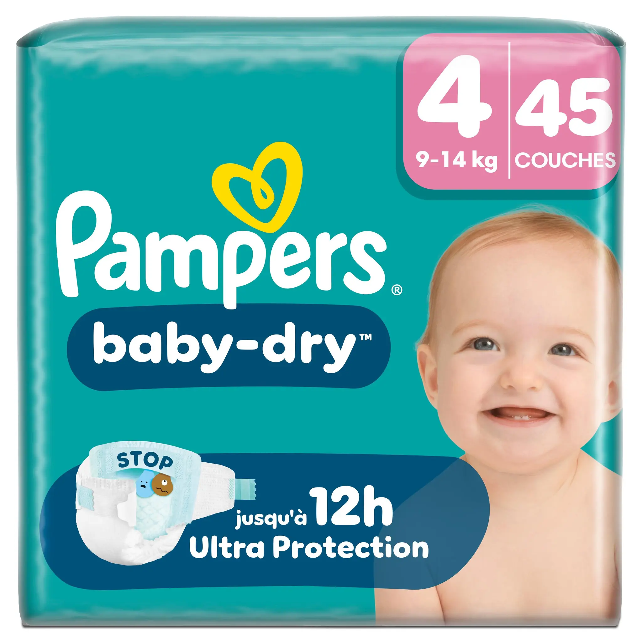 PAMPERS Baby Dry couches taille 4 (9-14kg)