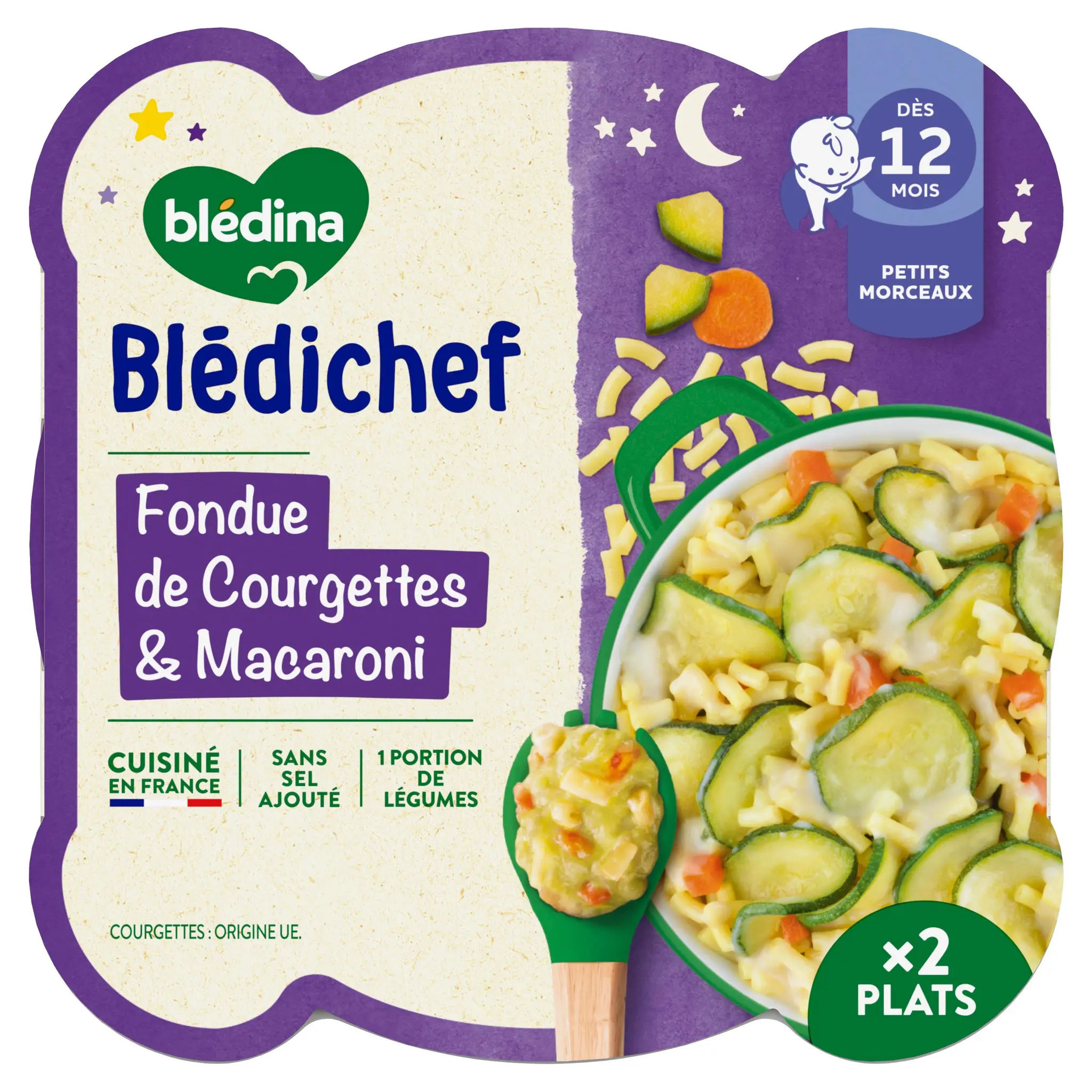 BLEDINA Blédichef Assiette courgettes et macaronis dès 12 mois