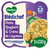 BLEDINA Blédichef Assiette spaghetti et crème de légumes dès 12 mois