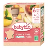 BABYBIO Gourde dessert pomme poire pêche bio dès 6 mois