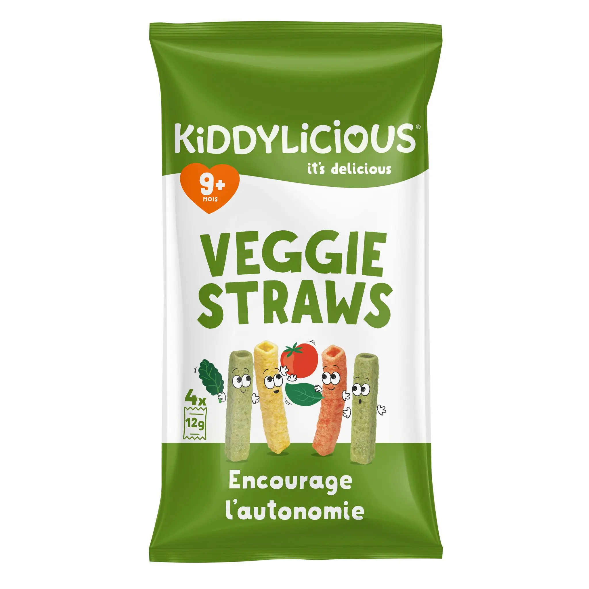 KIDDYLICIOUS Veggie Straws Soufflés salés saveur légumes dès 9 mois