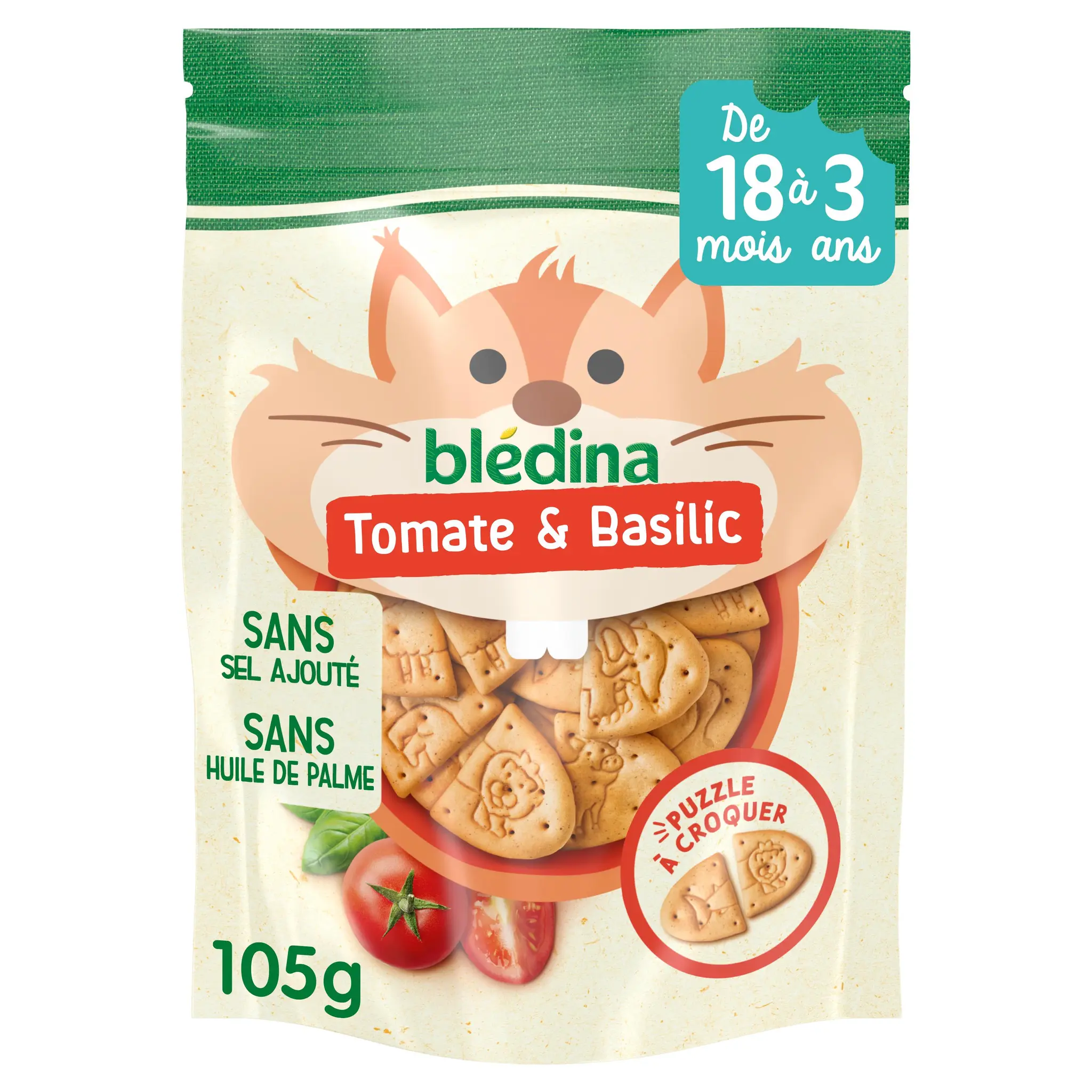 BLEDINA Crackers tomate basilic dès 18 mois