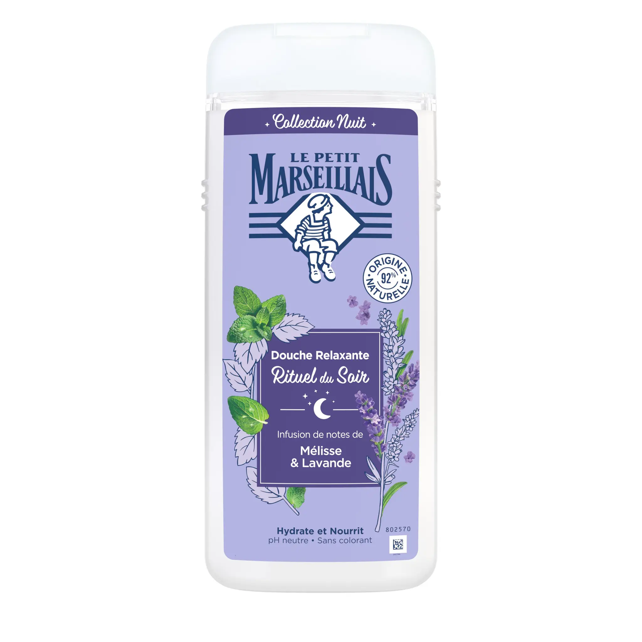 LE PETIT MARSEILLAIS Collection Nuit Gel douche relaxante rituel du soir mélisse et lavande