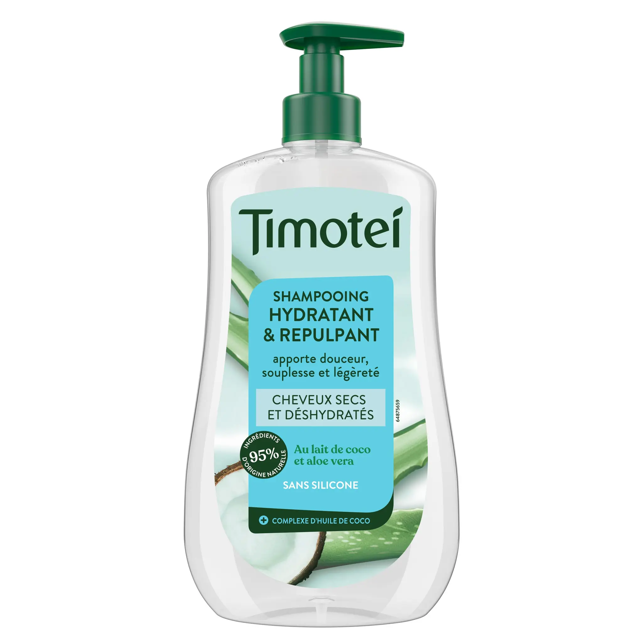 TIMOTEI Shampoing hydratant et repulpant pour cheveux secs et déshydratés