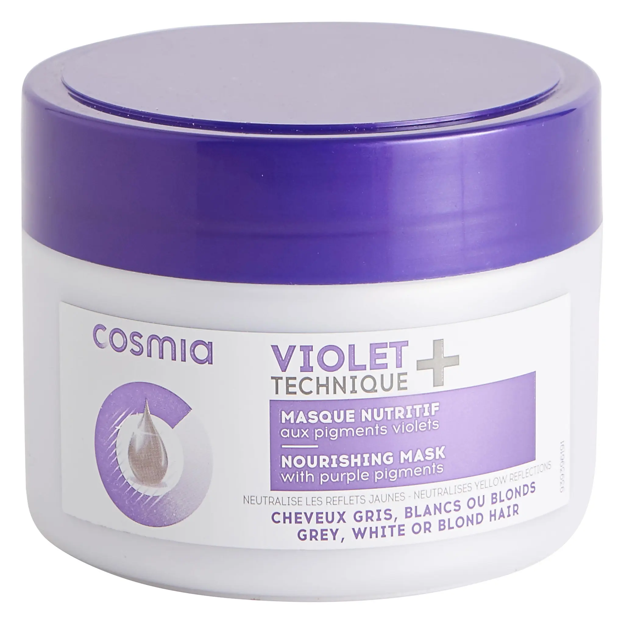COSMIA Masque nutritif violet+ aux pigments violets cheveux gris blancs ou blonds