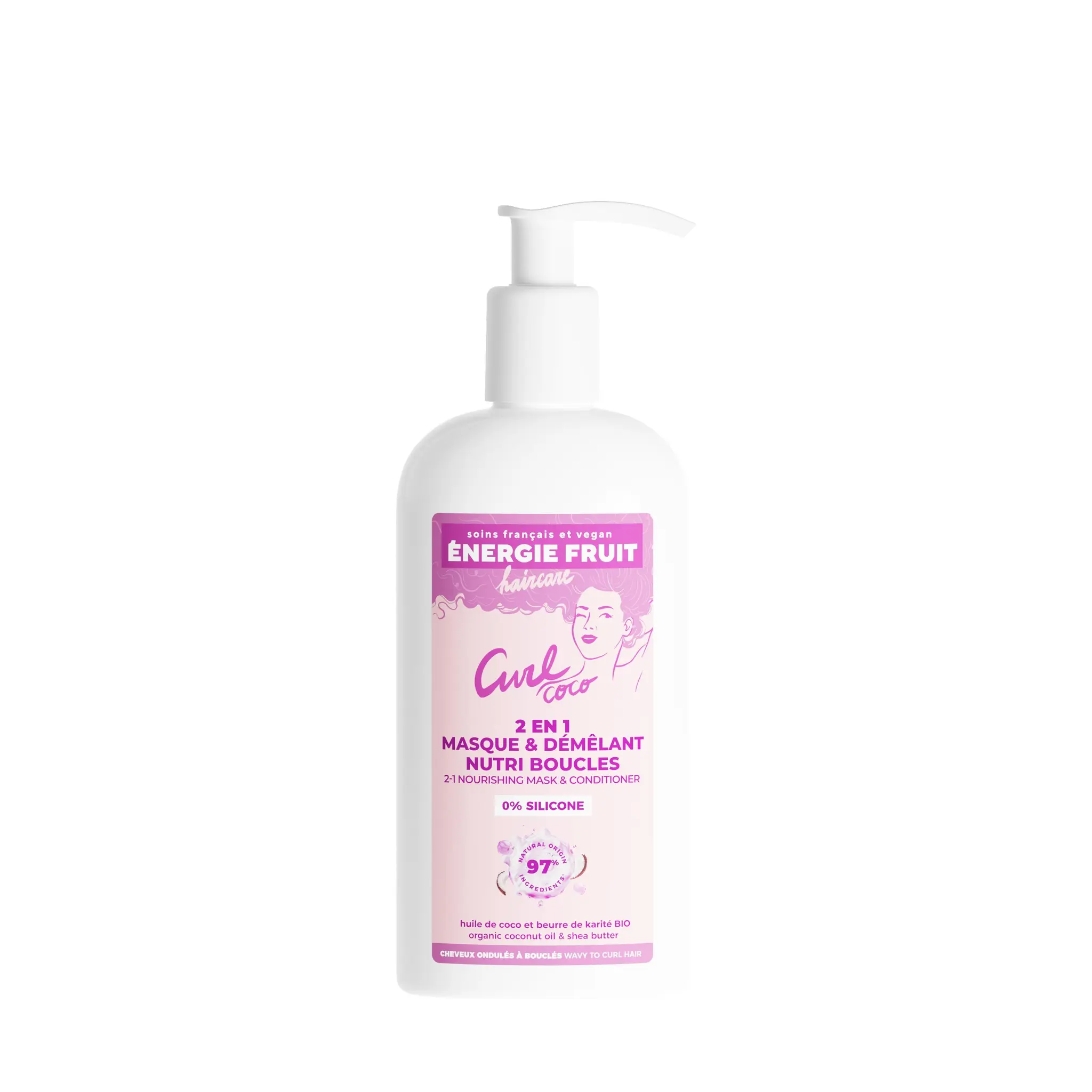 ENERGIE FRUIT Masque et démêlant 2en1 nourrissant huile de coco et beurre de karité bio