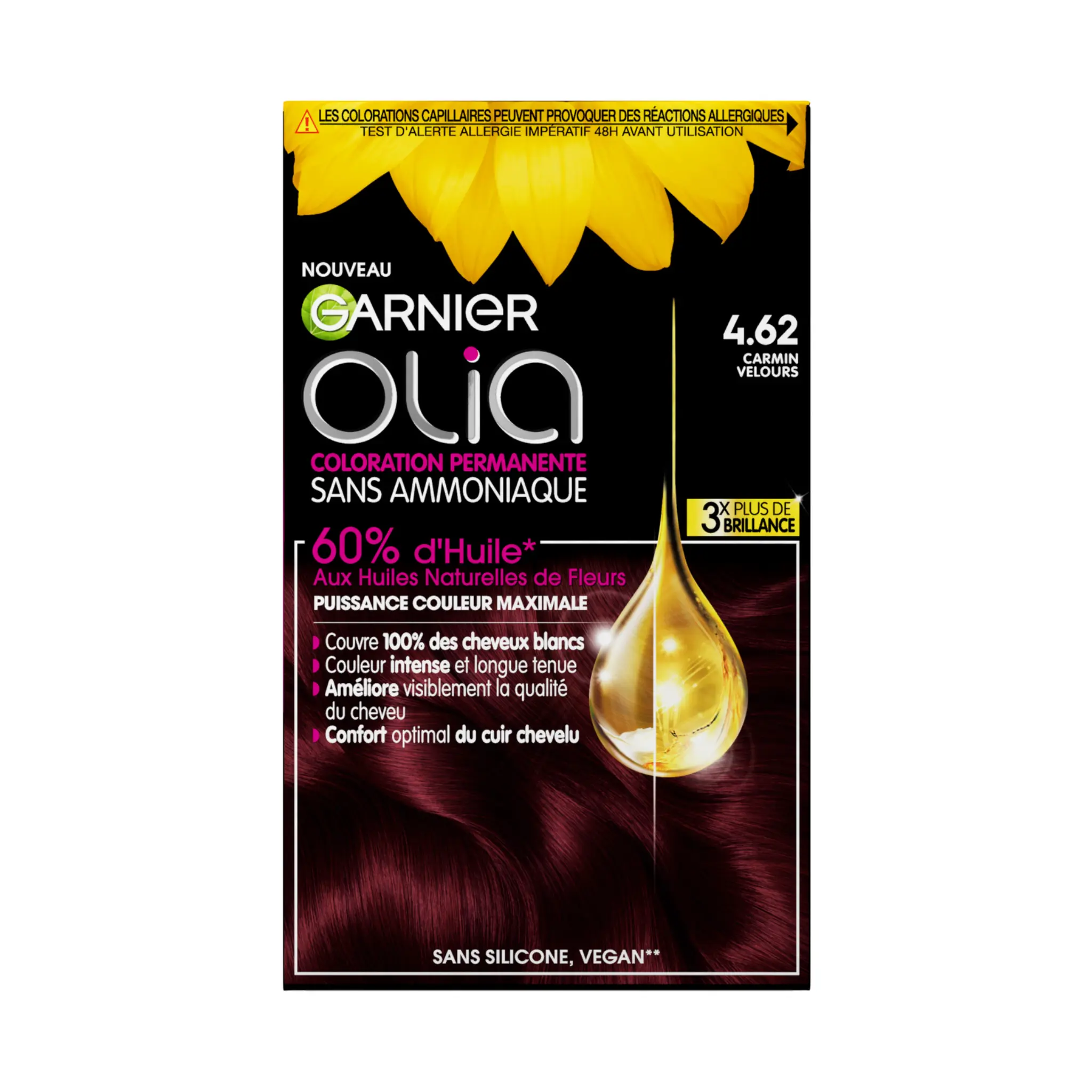 GARNIER Olia coloration permanente sans ammoniaque 4.62 carmin velours