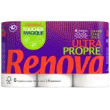 RENOVA Papier toilette blanc très doux et solide 4 épaisseurs