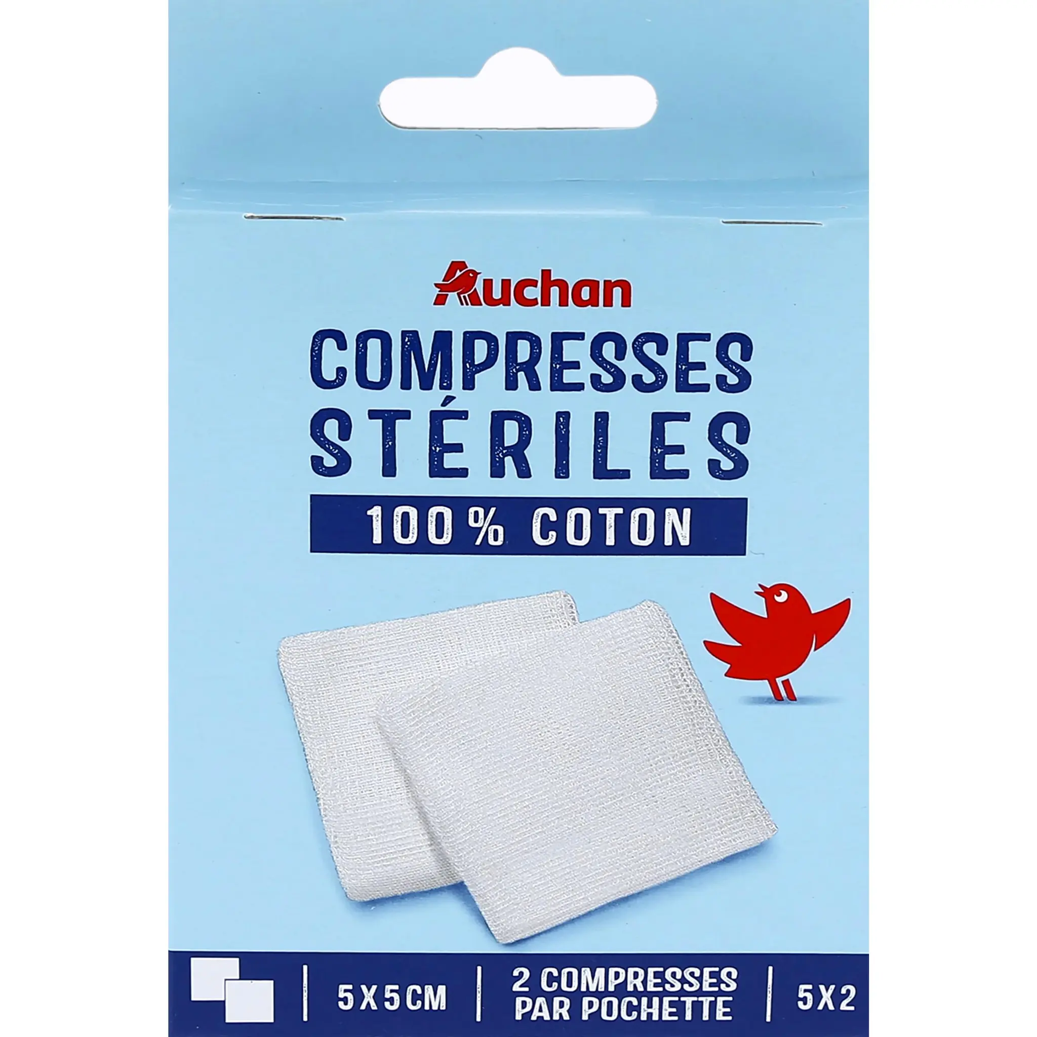 AUCHAN Compresses stériles 5x5cm