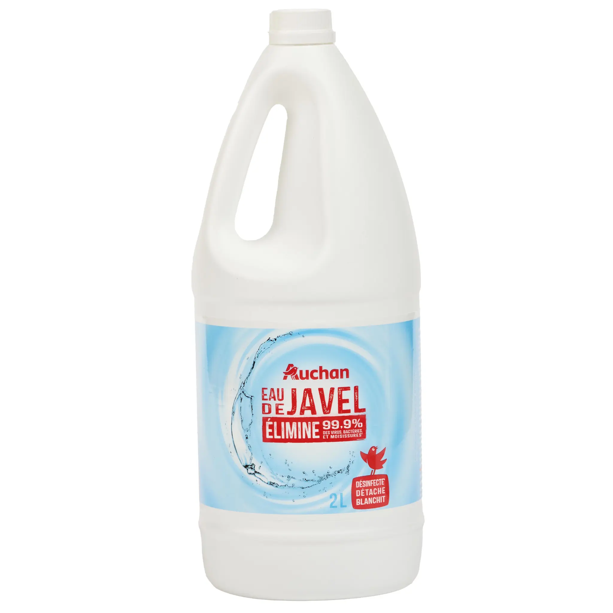 AUCHAN Eau de javel désinfectante 2.6% chlore actif détachante et blanchissante