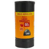 AUCHAN Sacs poubelle à liens coulissants 50L maxi rouleau