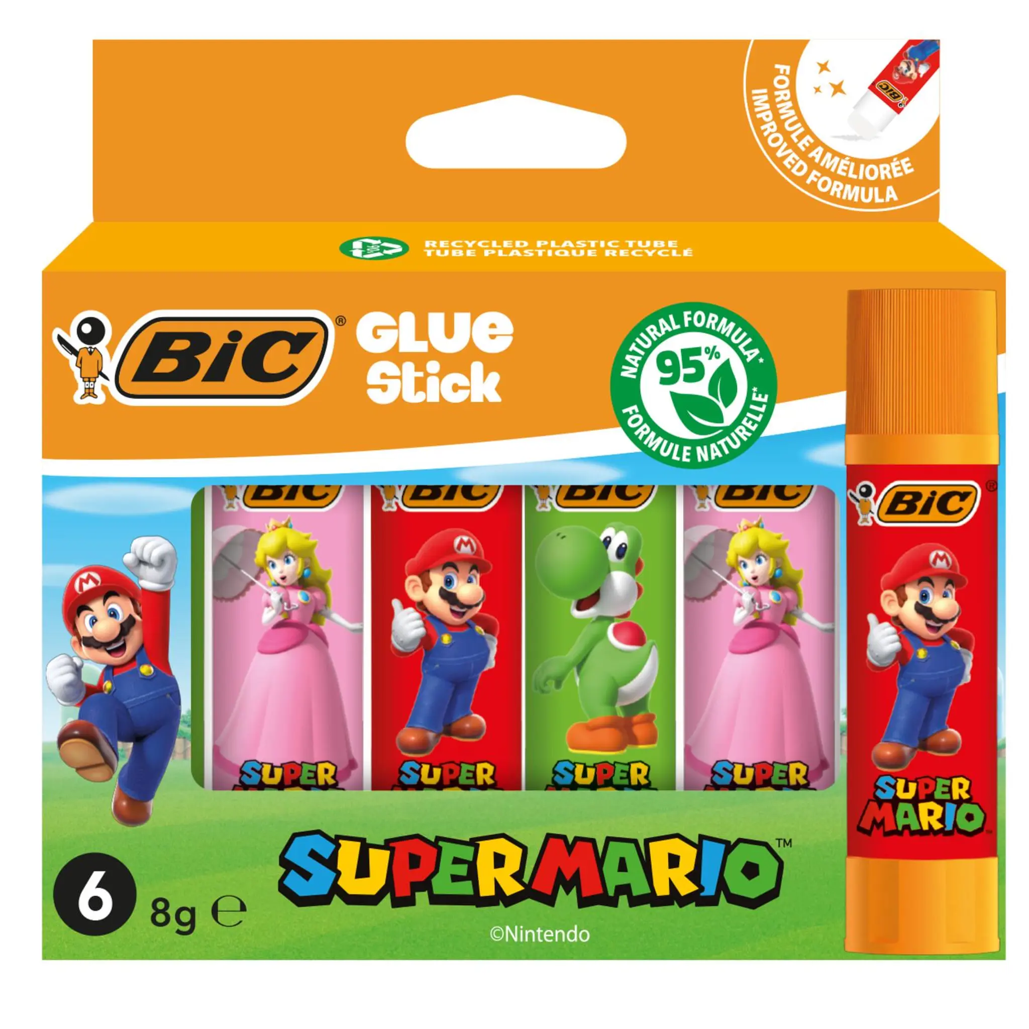 BIC Lot de 6 bâtons de colle Super Mario