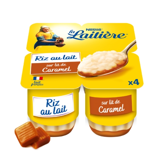 Desserts riz au lait sur lit caramel beurre salé LA LAITIERE