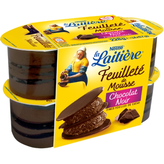 Mousse chocolat noir feuilleté de mousse LA LAITIERE