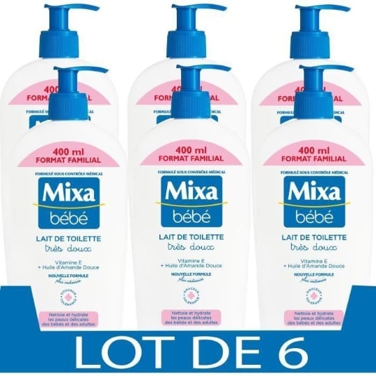 [lot De 6] Mixa Bebe Lait De Toilette Tres Doux - 400 Ml AUCUNE