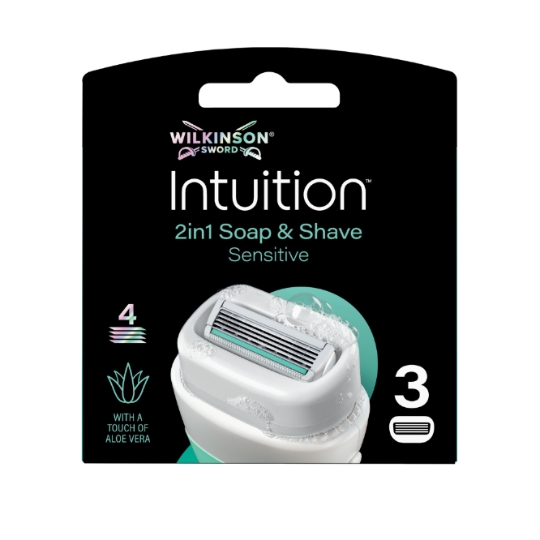 Lames de rasoir Pour Femme Peau Sensible Savon 2 en 1 Intuition WILKINSON
