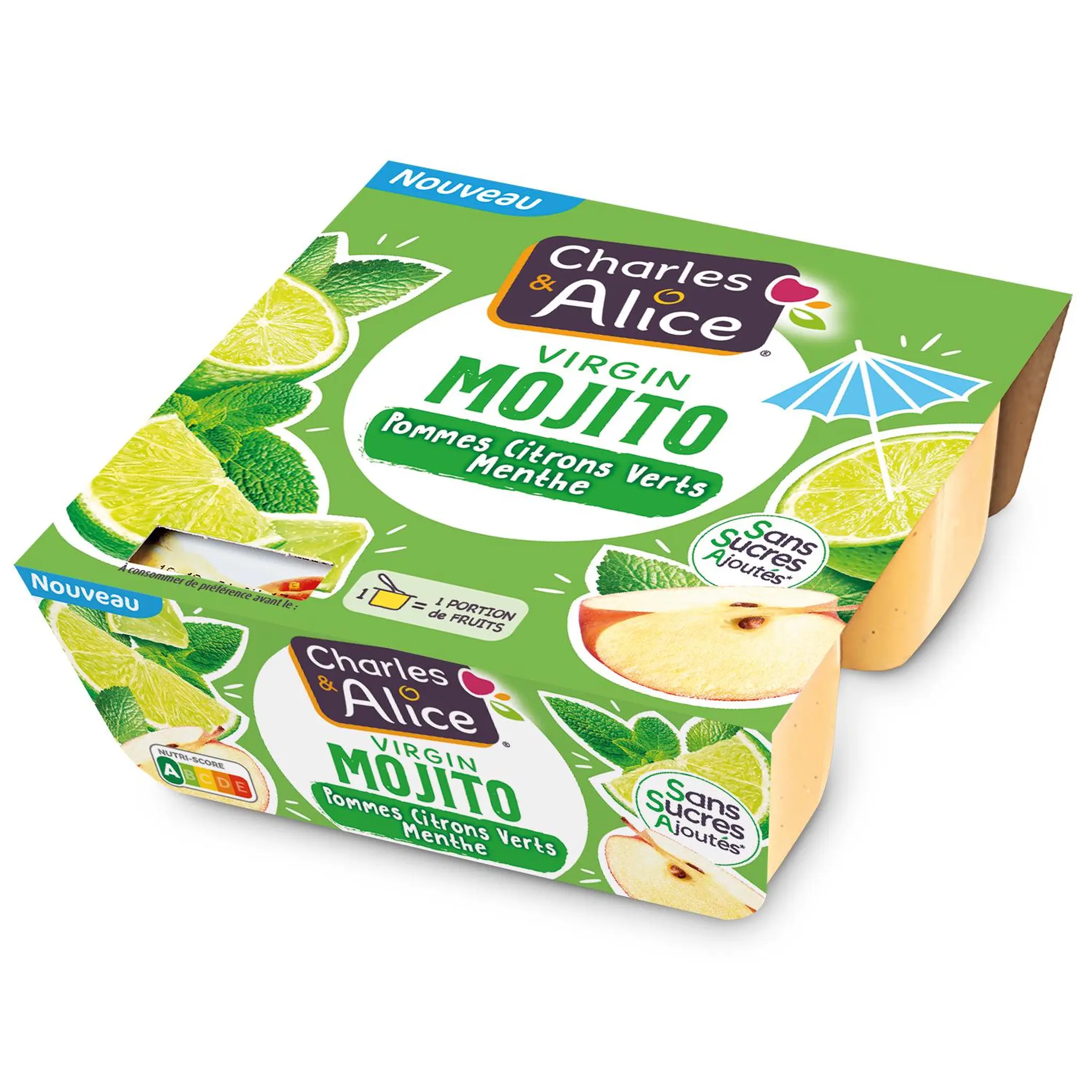 CHARLES & ALICE Compote virgin mojito citron vert et menthe sans sucres ajoutés