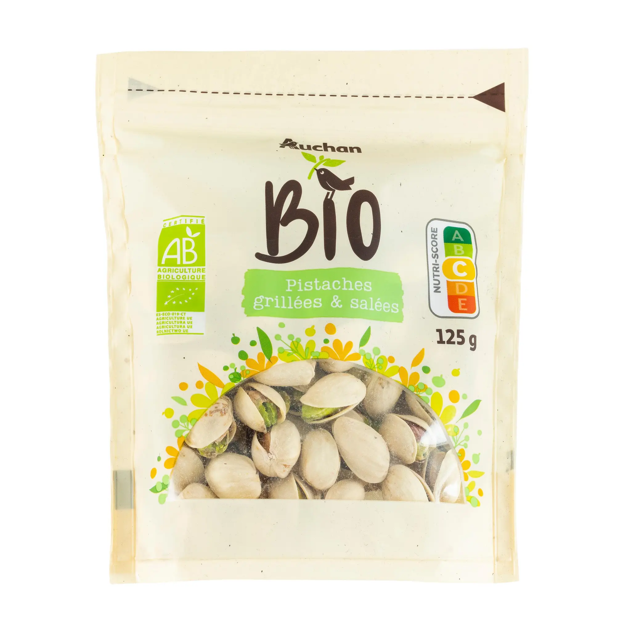 AUCHAN BIO Pistaches grillées et salées