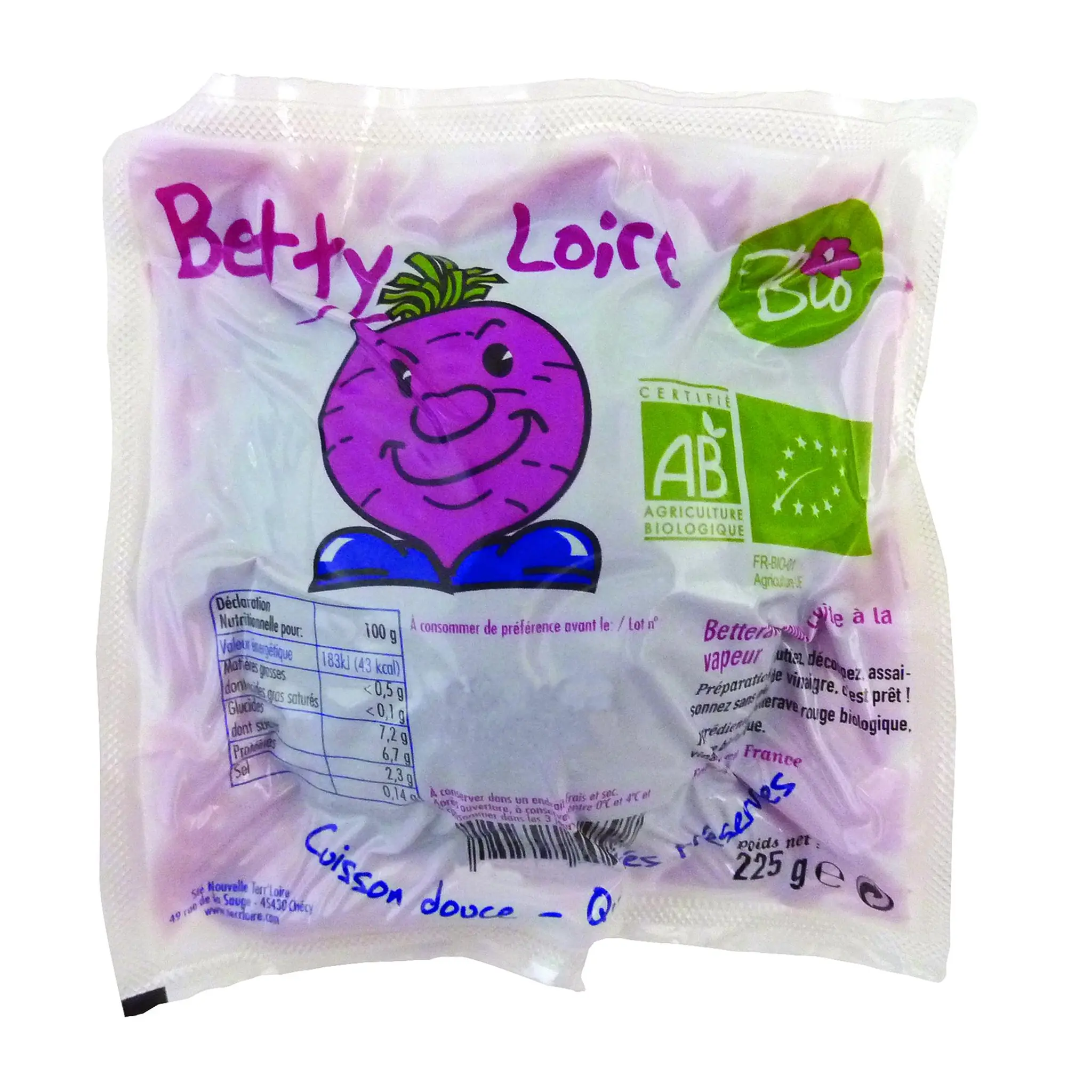 BETTY LOIRE Betterave entière bio cuite à la vapeur
