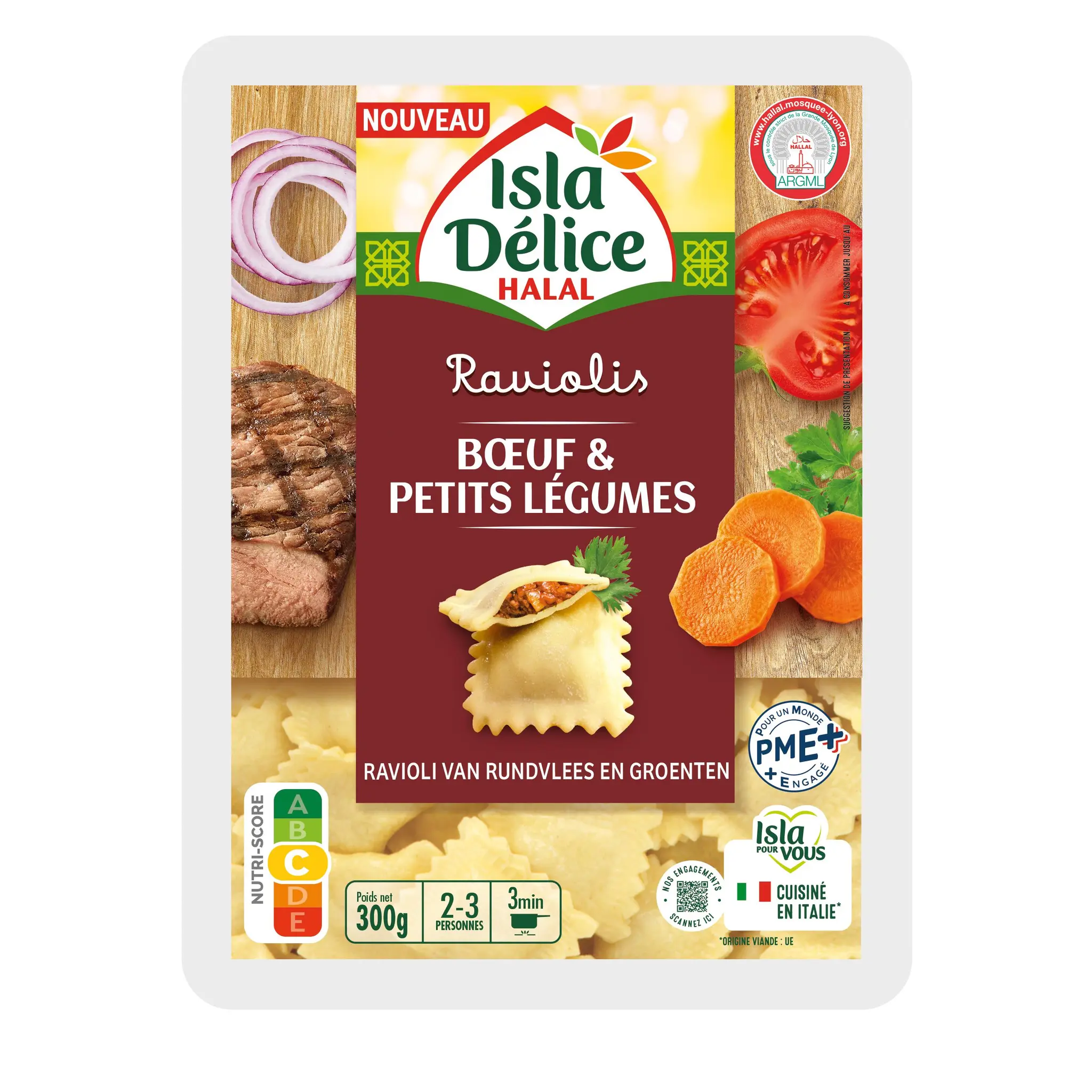 ISLA DELICE Ravioli boeuf et petits légumes halal