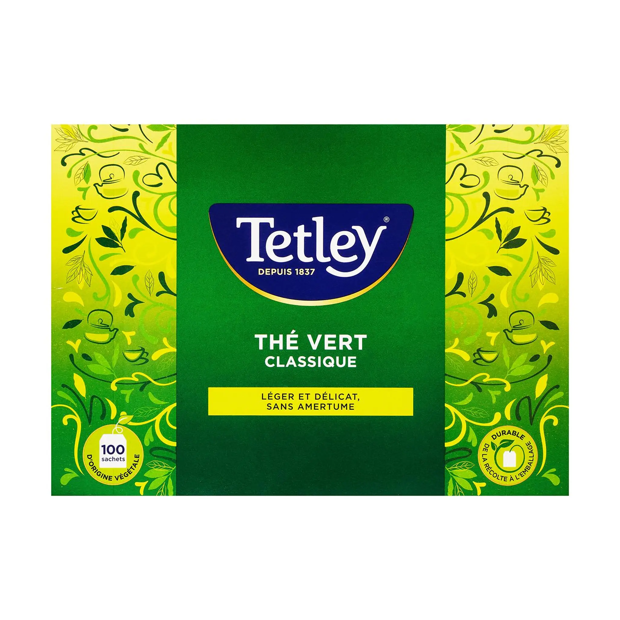 TETLEY Thé vert classique léger et délicat