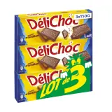 DELICHOC Biscuits sablés nappés de chocolat au lait croustillant